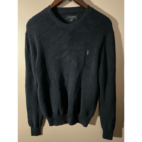 All Saints Men's Dark blue Crewneck Sweater